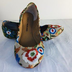 Lucky Brand Emmie Floral Stitched Ballet Flat